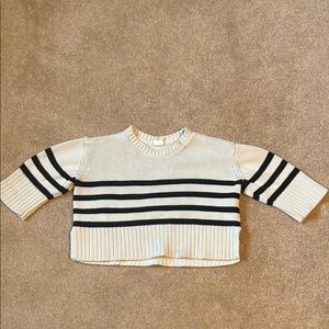 GAP Kids Cream and Black Striped Sweater